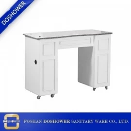 Cina tavolo da manicure in marmo moderno più economico per unghie salone da tavolo in legno bianco produttore DS-N1929 produttore