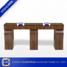 China nail salon showroom double wooden manicure table nail tech tables wholesaler china manufacturer