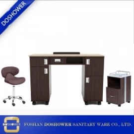 China nail table and chair equipment with nail tables nail desk manicure table leather for  nail table chair set black  DS-N1654 manufacturer