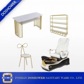 China pedicure spa chair luxury with manicure table salon furniture of nail station furniture for sale DS-W1802 SET manufacturer