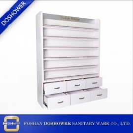 China branco rack de unha polonês com display prego tamanho personalizado para China fabricante de móveis salão de beleza fabricante