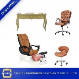 porcelana wholeslae paquete de salón de uñas salón de uñas de lujo sillas de spa silla de mesa de manicura muebles de salón de uñas DS-S16A SET fabricante