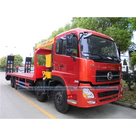 中国 Dongfeng Kinland 8*4平板卡车安装起重机，10-12吨平板卡车起重机中国制造商 制造商