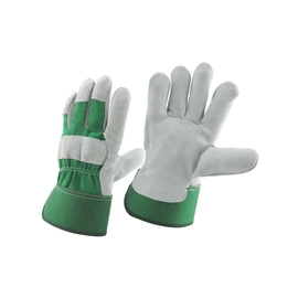 China cow split leather full palm worker glove factory, genuine leather labor glove manufacturer, safety glove supplier