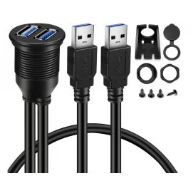 Car Mount Flush USB Cable, Waterproof Extension for Car Truck Boat Motorcycle Dashboard Panel