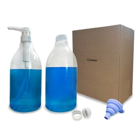 Flacon en plastique Factory: 64 oz Grand distributeur de pompe liquide liquide de lavabole