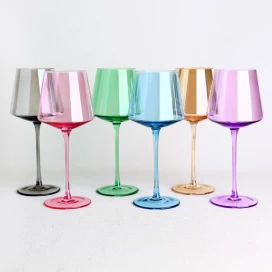 China 6-color wine glasses set. Gift box package manufacturer