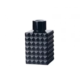 Cina Bottiglia personalizzata con diffusore di aromi in vetro nero lucido quadrato opaco da 100 ml da 3,5 once con coperchio produttore