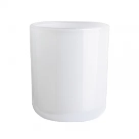 中国 8オンス315ミリリットルの丸い底の不透明な光沢のある白いガラスのキャンドル容器 メーカー