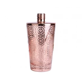 China 500ml 16oz electroplated laser pink glass diffuser bottle with screw cap manufacturer