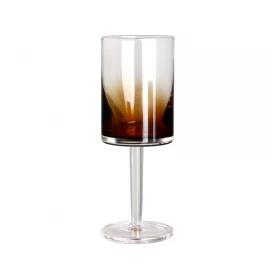 China Lead free crystal cylindrical 250ml 8.5oz tinted gradient brown goblets white wine glass manufacturer