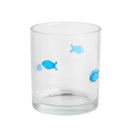 China Wholesale Empty Clear Inlay Fish Decor Glass Candle Containers 100ml 250ml 500ml with Bamboo Lids manufacturer