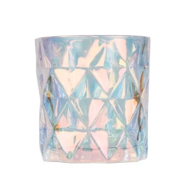 Китай Стеклянный подсвечник на 8 унций Радужная призматическая аура для свечей из соевого воска производителя