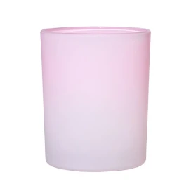 Китай Стеклянная свеча с розовым матовым градиентом на 8 унций для аромата японской вишни производителя