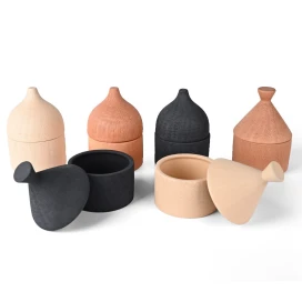 Китай Декоративные банки для хранения с текстурированными крышками для современного домашнего декора производителя