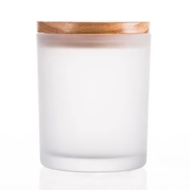 Китай Матовая банка для свечей с деревянной крышкой в ​​скандинавском стиле, оптовый заказ производителя