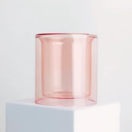 porcelana Recipiente para velas de vidrio transparente de doble capa de 8 oz fabricante