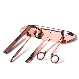 Cina Fornitore di snuffer per stoppino con accessori per candele in oro rosa produttore