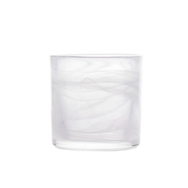 Cina Vaso di vetro per candela votiva portatile fatto a mano bianco Swirl produttore