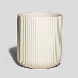 Cina Vasi in ceramica color crema pieghettati da 10 once vuoti per candele profumate produttore