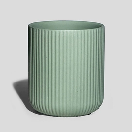 Cina Vasi in ceramica pieghettata verde morbido da 10 once Prodotto per la casa vuoto produttore