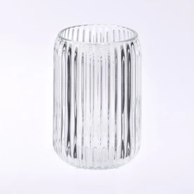 中国 批发竖条纹玻璃蜡烛容器 制造商