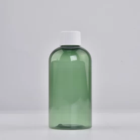 China New Empty plastic Bottle 200ml Green PET Plastic Screw Cap Bottles manufacturer