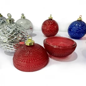 China Wholesale Glass Ball Jar Ornament Ball Shape Candles for Christmas in bulk manufacturer