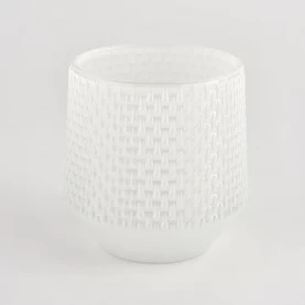 China Wholesale 6oz 8oz White colored glass candle container manufacturer