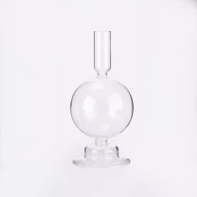 Cina Candeliere alto in vetro borosilicato dal design unico all'ingrosso per la decorazione della casa con candele a colonna produttore