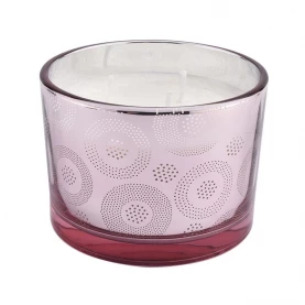 China New product Laser three core large glass candle jar for candle making manufacturer