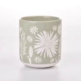 China Hand Made Glazed Ceramic Cup 11oz Aroma Candle Jar Supplier manufacturer