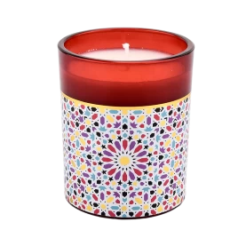 China Wholesale ethnic-style decal glass candle jars for home decoration manufacturer