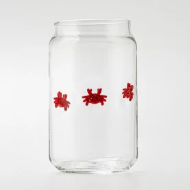 China Decorative Crab Design Clear Glass Candle Jar for Candle Making manufacturer