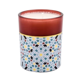 China Customized unique decal glass candle jar manufacturer manufacturer