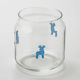 China Decorative Deer Design Clear Glass Candle Jar for Holiday Gifts manufacturer