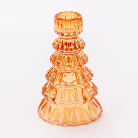 Chine Luxury Amber Couleur décorative Doalight Candle Howder Glass Bandle Bandle fabricant