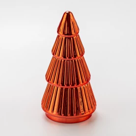 Chine Potroplité de bougie en verre de style arbre de Noël avec couvercle fabricant