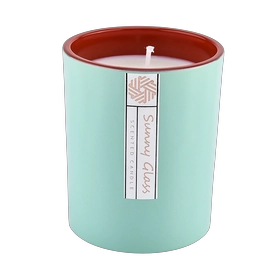 porcelana Venta al por mayor de frascos de velas de vidrio verde menta con borde rojo fabricante