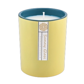 porcelana Venta al por mayor de tarros de velas de vidrio de color amarillo crema y verde oscuro fabricante