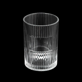 China Fashionable Stripe Design Glass Container 700ml Scented Candle Jar Wholesaling manufacturer