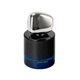 中国 高端深蓝色定制徽标玻璃 30 毫升香水瓶带独特盖子 制造商