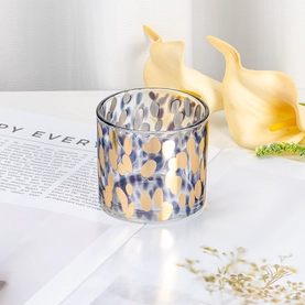 China Customizable Transparent Glass Candle Jar with Artistic Patterns Decal Recyclable for Home Fragrance manufacturer