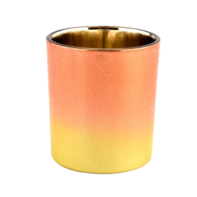 中国 10盎司电镀玻璃蜡烛容器渐变色装饰 制造商