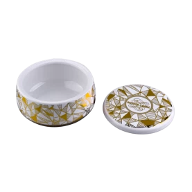 Chiny 800 ml 28 uncji luksusowe ceramiczne słoiki świec z drukowaniem naklejki producent