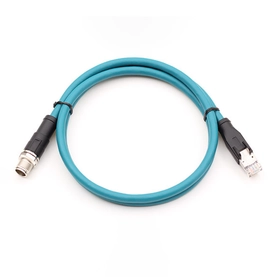 China M12 4 pair twisted 8 core X coded to CAT6A RJ45 ethernet cables manufacturer