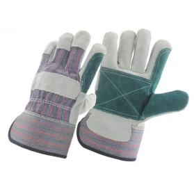 China China cow split leather double palm gloves factory,  double palm leather gloves supplier, construction gloves supplier manufacturer