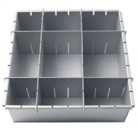 Eleve su hornear con moldes de pastel de acero inoxidable