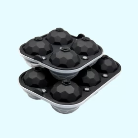 China BHD Wholesale Football Design 6 Cavity Ice Ball Maker  Food Grade Silicone Ice Ball Mold Slow Melting Silicone Ice Maker manufacturer
