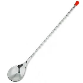 China Rode Knop Roestvrij Staal Cocktail Mixing Lepel China, Roestvrij Staal Vergulde Teardrop Bar Spoon Mixing Lepel fabrikant
